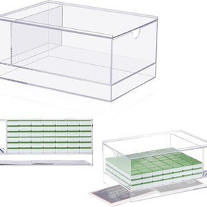 Clear Acrylic Mahjong <b>Storage</b> Organizer for Custom <b>Box</b> Lid <b>Stackable</b> Washable Easy Assembly Design for Garment Displays - Product Image 1