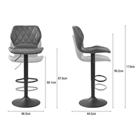 Tabourets de bar modernes à hauteur réglable et pivotants, siège en similicuir matelassé, base en fer, repose-pieds, pour la maison, le bar, la salle de sport, la salle à manger, l'hôtel, l'école