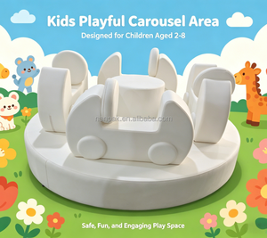 Giostra Morbida per Bambini con Sedili a Forma di Auto, Attrazione Girevole Delicata per Parchi Giochi al Coperto <span class=keywords><strong>e</strong></span> Divertimento per Bambini Piccoli - Product Image 5