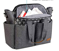 Maßgefertigter Vintage Multifunktionaler Großraum-Windel-Organizer Tragbare Baby-Windeltasche mit Reißverschluss und Schriftzug