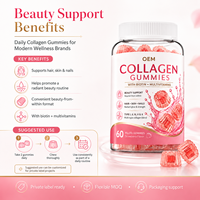 Groothandel Collageen Peptide Gummies met Biotine en Zink voor Haar, Huid en Nagels Ondersteuning Private Label Beauty Wellness Supplement