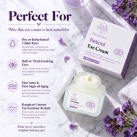 Crème Contour des Yeux Anti-Âge au Rétinol Fermenté et Peptides pour l'Élimination des Cernes, des Poches et le Lissage des Rides et Ridules, Hydratant Raffermissant