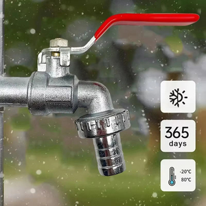 Lot de 100 robinets de jardin 3/4'' et 1/2'' pour usage extérieur et intérieur, avec levier facile à ouvrir/fermer, pour l'irrigation, vanne à boisseau sphérique - Product Image 2