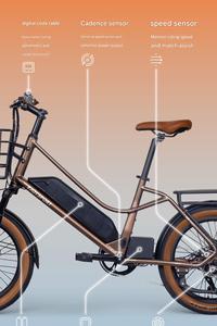 Vélo avec batterie 36V, guidon ergonomique à 7 vitesses, phare LED en aluminium 350W à 5 vitesses, MINI1 combiné avec frein à disque mécanique de 160 mm - Product Image 4