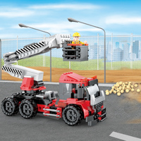 COGO 3728 Jouets éducatifs Série de costumes d'ingénierie Briques Modèle de véhicule Blocs de construction Blocs de construction Jouets de construction