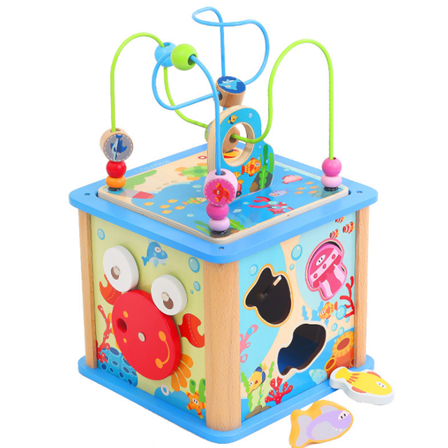 Обучающая игрушка, рыболовная игра, обучающие игрушки для детей, поворотный Настольный деревянный игровой центр