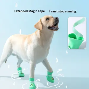 Botas de Lluvia de Silicona con Dibujos Animados de Golden Retriever de Raza Grande, Antideslizantes, Impermeables, Resistentes al Desgaste, Zapatos <span class=keywords><strong>para</strong></span> Perros <span class=keywords><strong>para</strong></span> Todas las Estaciones, China - Product Image 4