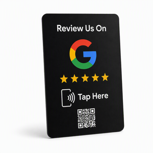 Tarjeta de reseñas de <span class=keywords><strong>Google</strong></span> de plástico programable con código QR, chip NFC, resistente al agua, 13.56MHz, control de acceso - Product Image 1