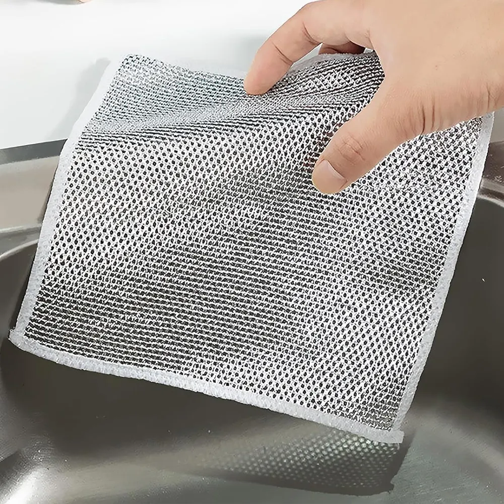 Wet Dry Scrubs Cleans Dishes Sinks Count Wire Dishwashing Rag Wire Dishcloth Multipurpose Wire Dishwashing Rags