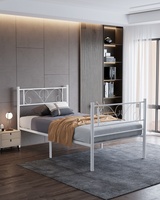 Meubles de chambre à coucher modernes pour dortoir d'hôtel Meubles de lit simple en fer simple avec cadre de lit simple Queen Size Lit en métal pour animaux 12 Kg YI JIA