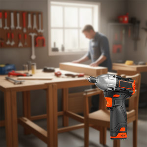 Kit de Atornillador de Impacto de 12 V y 120 Nm con 20 Puntas de 1/4 de Pulgada y Luz LED para Reparación de Muebles - Product Image 2