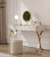 2023 nouvelle lumière italienne luxe chambre Rock dalle commode en acier inoxydable Table de vanité Table de maquillage