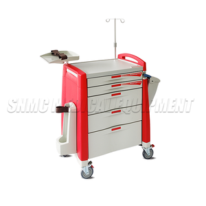 Abs Paneel Multifunctionele Ziekenhuis Medische <span class=keywords><strong>Trolley</strong></span> Noodtrolley Met Defibrillator Platform Met Prullenbak Met Wielen - Product Image 1