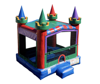 Château gonflable coloré pour enfants, idéal pour les fêtes en plein air et la location
