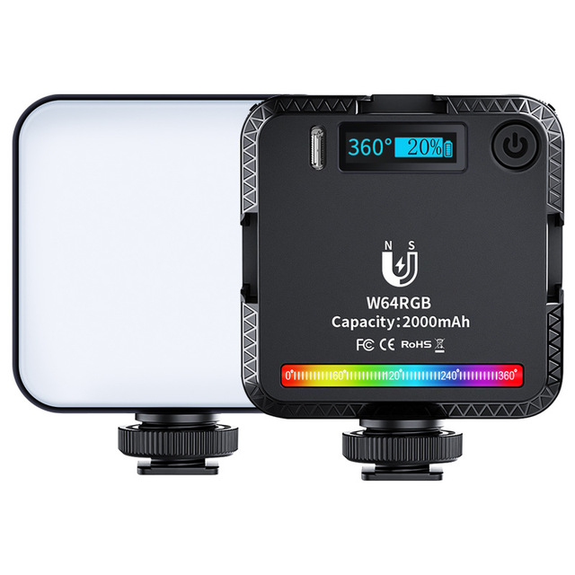 Portable Pocket Size RGB Video on Camera Light 6W 2500-9000K RGB Mode 2000mah Battery Magnetic LED Video Fill Light