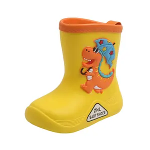 סיטונאי ילדי תינוקות מחוץ אנטי להחליק rainboot עם פעוט גודל יוניסקס לשמור חם חורף מגפי עם פו פרווה מדרסים גרביים