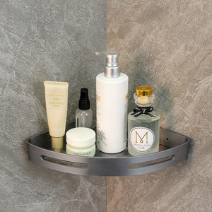 No-drill bathroom triangular shelf wall-mounted toilet/<b>shower</b>/sink <b>storage</b> - Product Image 1