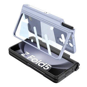 Étui en cuir ultra-fin à sensation de peau, avec charnière magnétique pliable et protection intégrale pour Samsung <span class=keywords><strong>Galaxy</strong></span> <span class=keywords><strong>Z</strong></span> <span class=keywords><strong>Fold</strong></span> 4, <span class=keywords><strong>Fold</strong></span> 5, <span class=keywords><strong>Fold</strong></span> 6 - Product Image 4