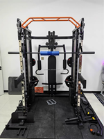 Appareil de musculation multifonctionnel commercial Smith Machine avec système de croisement de câbles double, station de gym à domicile, équipement d'entraînement fitness