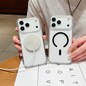 เคสโทรศัพท์แม่เหล็กใสสำหรับ iPhone 18 17 16 Pro Max ป้องกันการกระแทก ป้องกันเหลือง กรอบกล้องขนาดใหญ่ ฝาครอบป้องกันแบบใส - Product Image 1