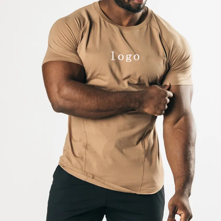 High Quality Soft Cotton Body Building Raglan Sleeve Custom Blank Sports Gym T Shirts For Men