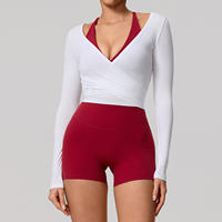 Dameskleding vrijetijdskleding gym fitness slim fit yoga tops lange mouw buttery tailleband voor dames pilates kleding sportkleding