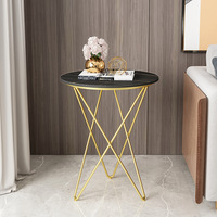 Mesa auxiliar de piedra sinterizada, mesa de centro, sala de estar, mesa redonda pequeña, apartamento, balcón, mesa de esquina, mesita de noche