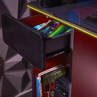 Table de jeu à cadre robuste multifonctionnelle avec lumière LED RVB OEM/ODM prise en charge du bureau de jeu ergonomique AJUNION vente en gros