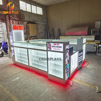 Vitrine en verre sur mesure pour magasin de téléphonie mobile, présentoir de comptoir pour kiosque de centre commercial