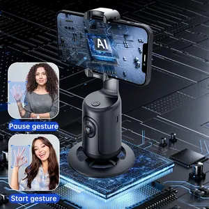 2023 P01 Automatic Face Tracking Phone Holder Stand Gimbal Rechargeable AI Intelligent 360 Auto Rotate Cell Phone