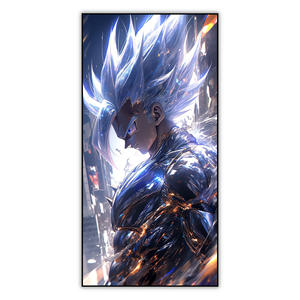 드래곤볼 슈퍼 사이어인 스프레이 페인팅 알루미늄 합금 크리스탈 도자기 벽걸이 그림 손오공 장식 다용도 e스포츠 - Product Image 5