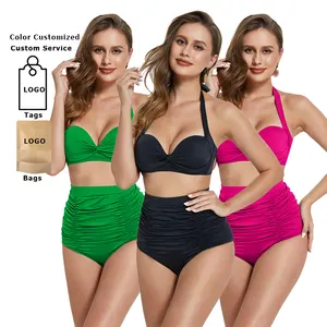 HEXIN Attractive Plus Size Swimwear Women Two Piece Cover Up Ladies Swimwear Swimsuits