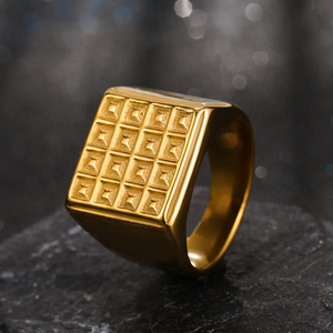 Stile europeo e americano di moda di alta qualità in acciaio inox anelli 18K placcato oro gioielli alla moda per gli uomini e le donne - Product Image 5