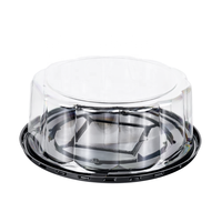 Boîtes d'emballage pour gâteaux rondes en PET recyclables jetables de 12 pouces, contenants en plastique pour desserts avec couvercle transparent pour anniversaire
