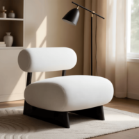 Fauteuil de salon moderne en velours écologique, cadre en bois massif de luxe, pour salon, chambre, salle à manger, hôtel, maison, bureau