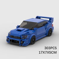 Blocs de construction en plastique MOC 70675 Série Speed, modèle de voiture de course japonaise Impreza bleue à 8 goujons, compatible avec d'autres marques