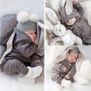2019 otoño invierno nuevo deseo gran oferta barato lindo bebé orejas grandes conejo una pieza sombrero cremallera mameluco <span class=keywords><strong>ropa</strong></span> - Product Image 2