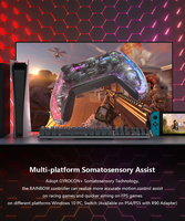 Gamepad kristal transparan berkabel USB untuk NS Switch Lite Oled Console Game Controller Gamepad Joystick untuk Switch PS5 P4 PC