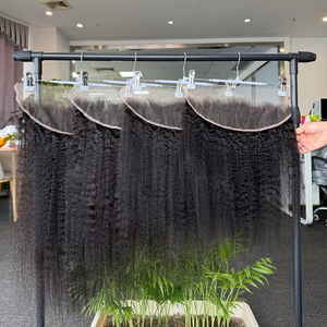 Frontal de encaje HD 13x4 13x6 de cabello humano virgen vietnamita 100% liso rizado, densidad 180% para mujeres negras, tamaños 16, 18, 20 pulgadas - Product Image 2
