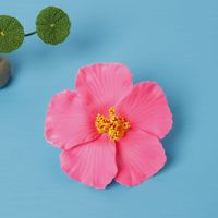 MU 10cm Fleurs d'œuf d'hibiscus réalistes colorées, accessoires de photographie, pour maillot de bain, tenue de vacances à la plage et accessoire de cheveux