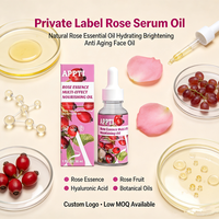 Huile Essentielle de Rose Naturelle Marque Blanche Hydratante Éclaircissante Anti-Âge Sérum Visage Huileux Logo Personnalisé Faible MOQ