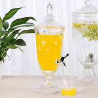 Usine directement vente pot de jus de fruits en verre fabriqué à la machine avec robinet 1800ml