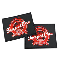 Patch en PVC caoutchouté 2D, logo personnalisé, patchs en silicone embossés pour vêtements