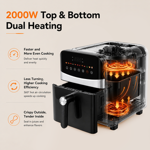 Friteuse à air haute capacité avec fenêtre de cuisson visible, multifonctionnelle, à écran tactile, pour la cuisine domestique - Product Image 2