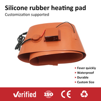 Calentador de Tambor Industrial Flexible de Silicona Eléctrica de 220V 1000W para Bidones de 200L (55 Galones)