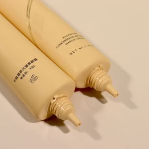 Custom Gold Foil Printing Cosmetic PE Squeeze Tube With Long Thin Nozzle & Wave Electroplated Screw Cap For Makeup <b>Primer</b> Cream - Product Image 4