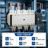Commutateur de transfert automatique double alimentation 1600A 4P AC400V ATS CE CCC pour groupe électrogène, armoire de distribution, usine OEM ODM YUYE