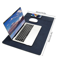Tapis de bureau en cuir PU avec logo personnalisé, grande taille, pour la maison et le bureau, avec lumière LED RGB, charge sans fil rapide 15W, tapis de souris anti-rayures