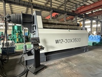 Machine à rouler les plaques automatique W12-30X3500, machine à cintrer les plaques métalliques CNC, machine à rouler les plaques à 4 rouleaux