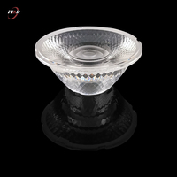 Lentille à grande perle COB à angle de 25°, personnalisée pour applications médicales, D68*H30mm, surface givrée PMMA, IP66, transmittance 90-95%, LED RGB plano-concave, garantie 1 an